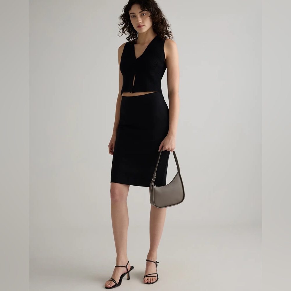 NWT Quince Italian Leather Asymmetrical Mini Shoulder Bag - Picture 4 of 7